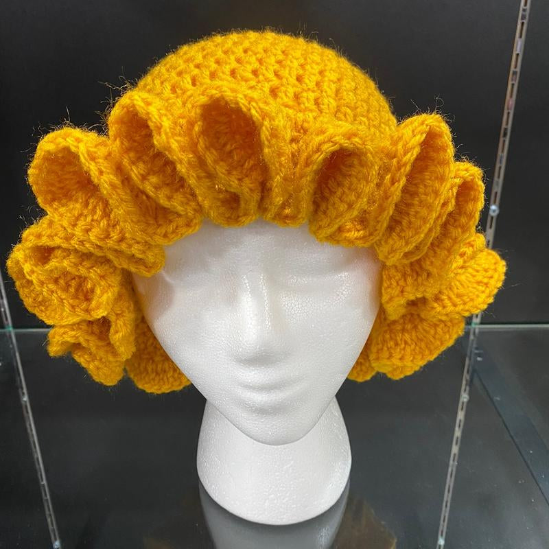 Mustard Color Crochet Bucket Floppy Hat