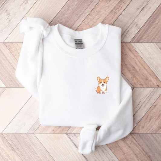 Corgi Sweatshirt, Corgi Dog Sweatshirt, Puppy Sweatshirt, Corgi Logo Sweatshirt, Dog Sweatshirt Birthday Gift, Cute Sweatshirt, Fall Sweatshirt Cute Fall Vintage Sweatshirts